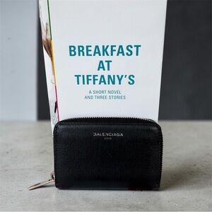 Balenciaga Textured Black Leather Pouch